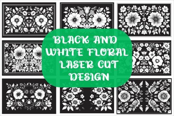 Download Laser Cut Black Flower Frame Drawing - Draw Collection