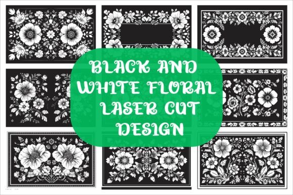 Download Laser Cut Black Flower Frame Drawing - Draw Collection