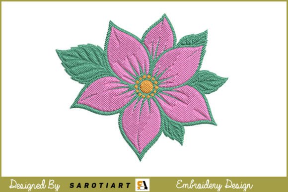Download Single Flower Embroidery Design T-shirt - Single flower Collection