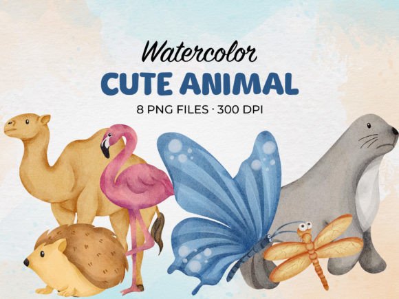 Download Watercolor Cute Animal Clip Art - Cute animal clip art Collection