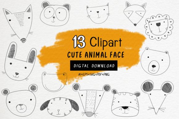 Download 13 File Cute Animal Clip Art Bundle - Cute animal clip art Collection