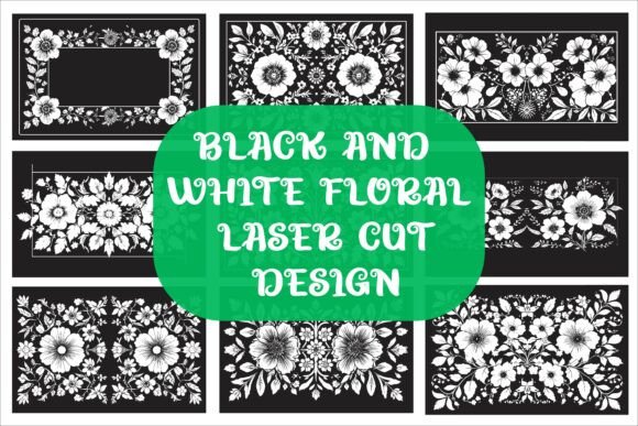 Download Laser Cut Black Flower Frame Drawing - Draw Collection