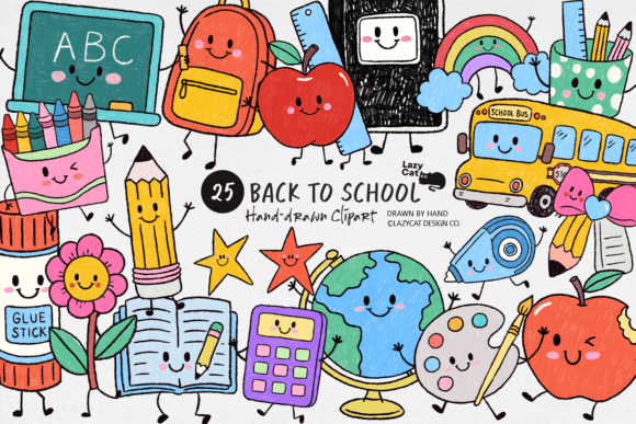 Download Back to School Hand-Drawn Clipart Bundle - Draw Collection